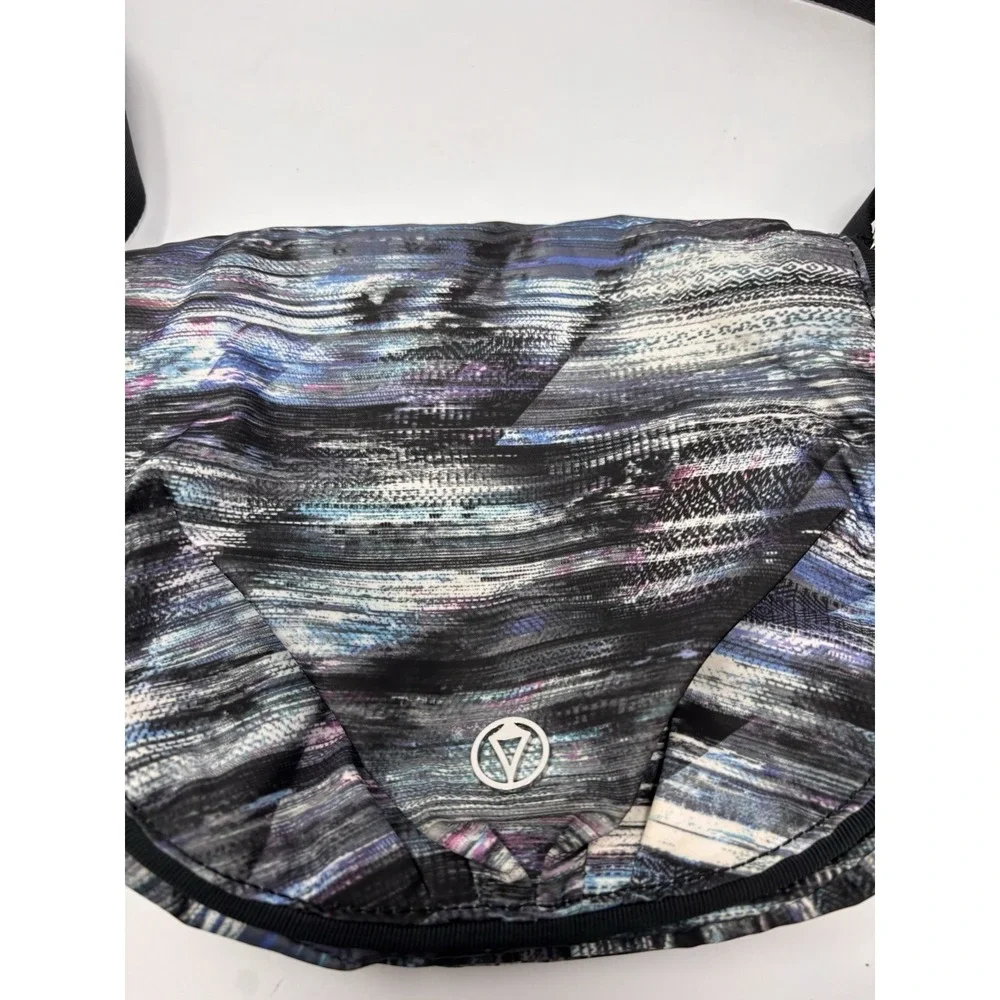 IVIVVA Endless Play Black Blue Purple Print Front Flap Crossbody Bag Purse Girls